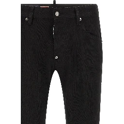 Black Cotton Straight-Leg Jeans