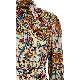 Multicolor Cotton Midi Dress