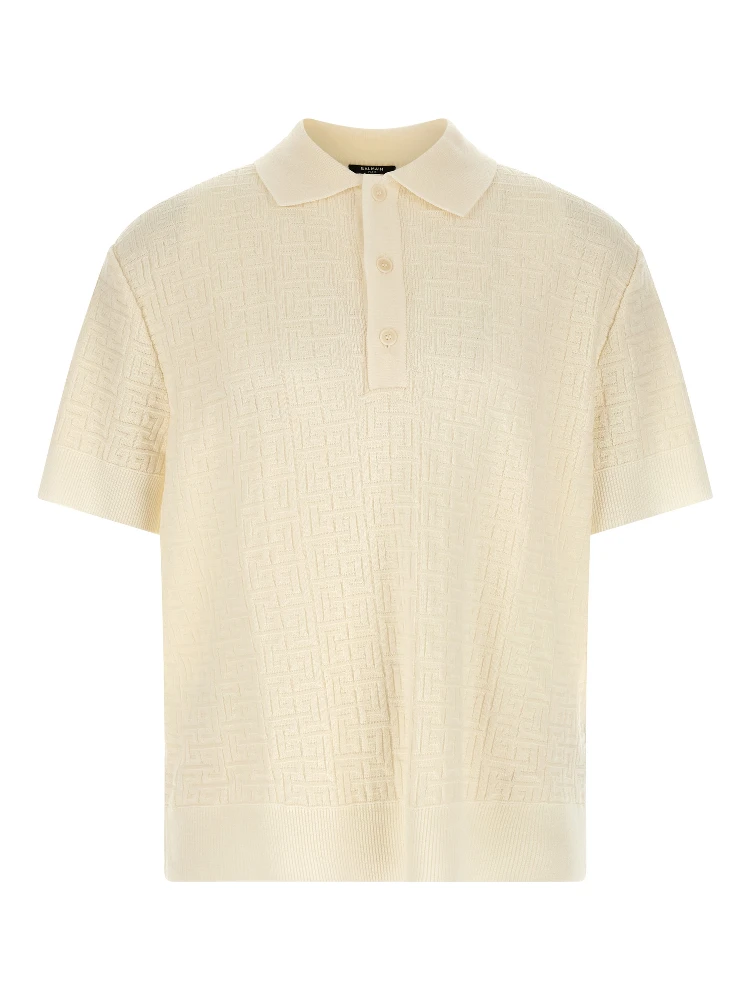 White Wool Polo Shirt