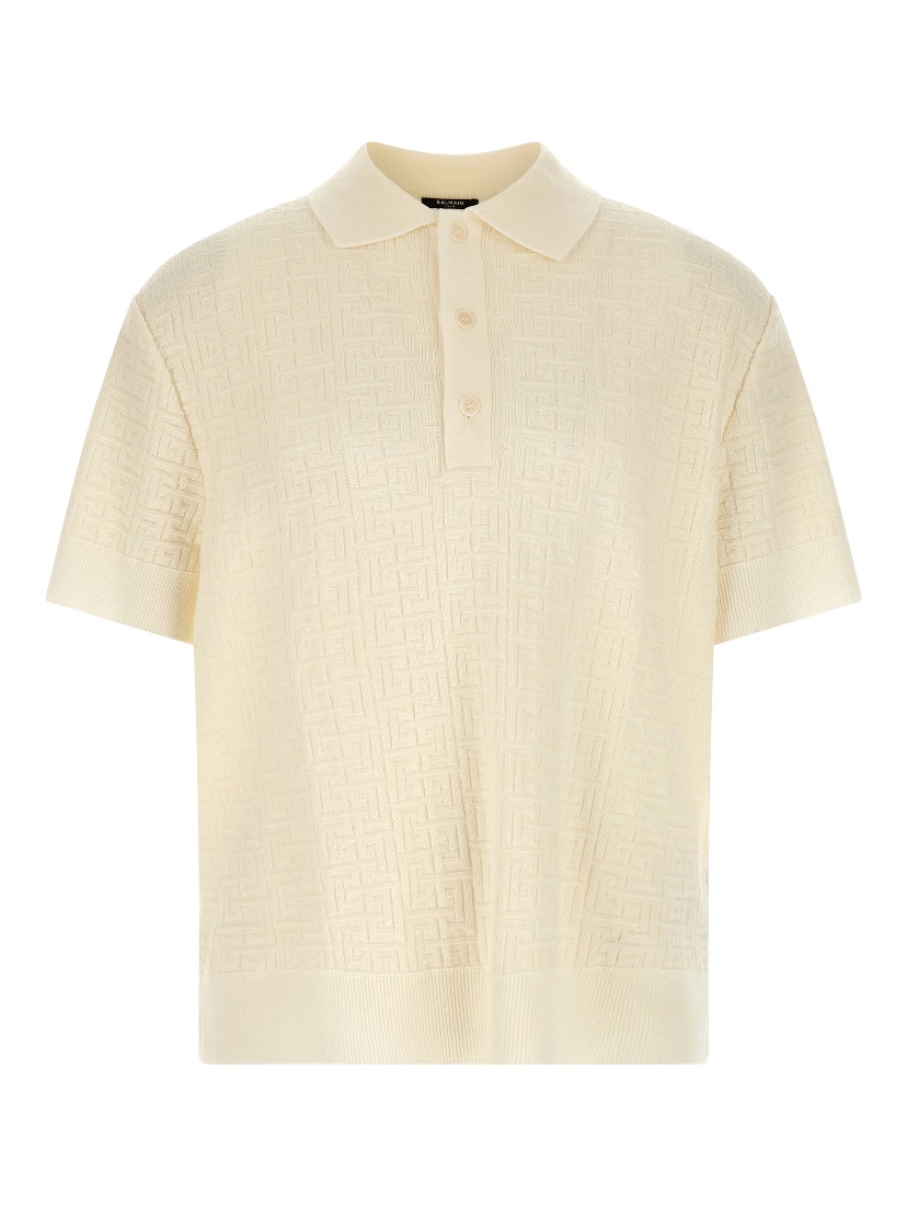 White Wool Polo Shirt