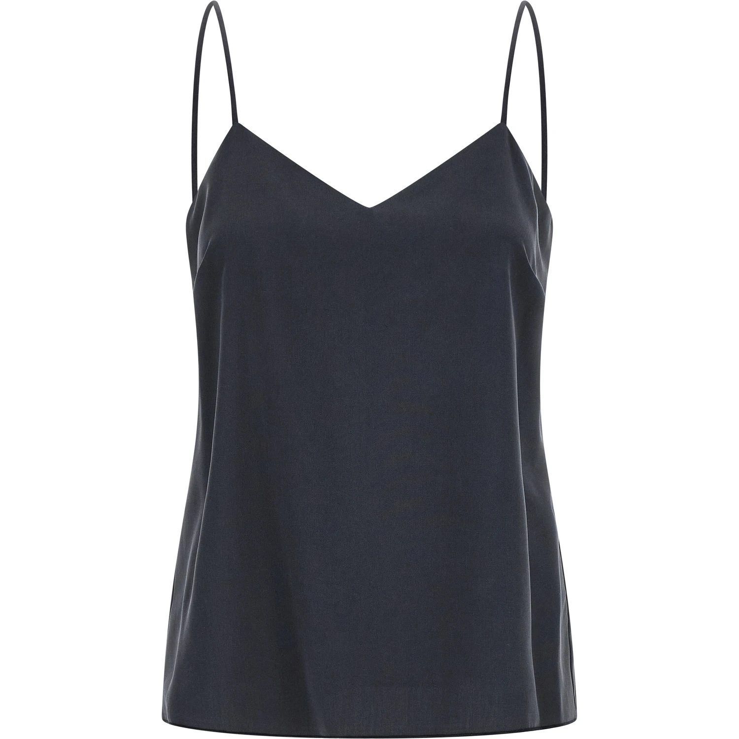 Gray Silk Sleeveles T-Shirt
