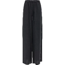 Blue Silk Casual Pants