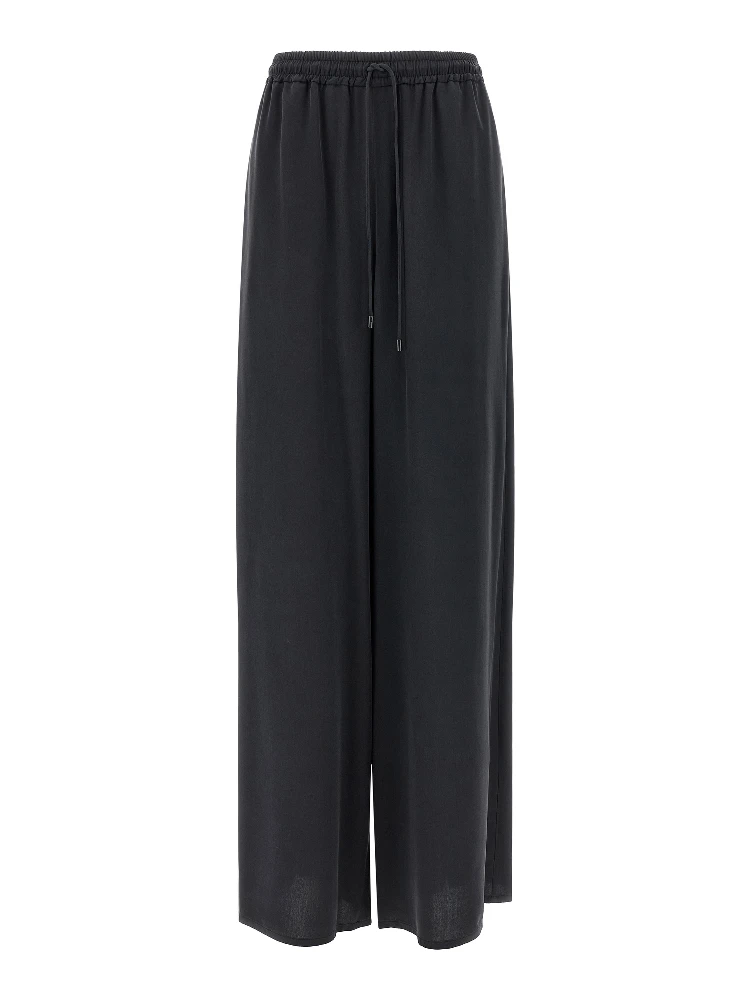 Blue Silk Casual Pants