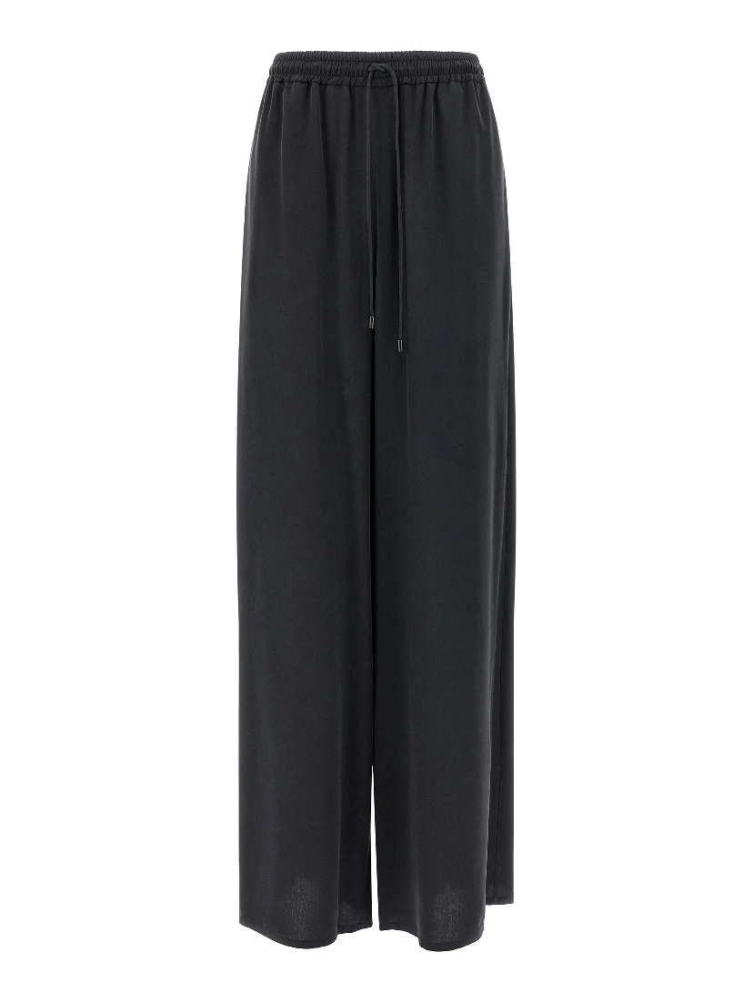 Blue Silk Casual Pants