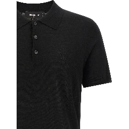 Black Wool Polo Shirt