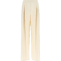 White Silk Casual Pants