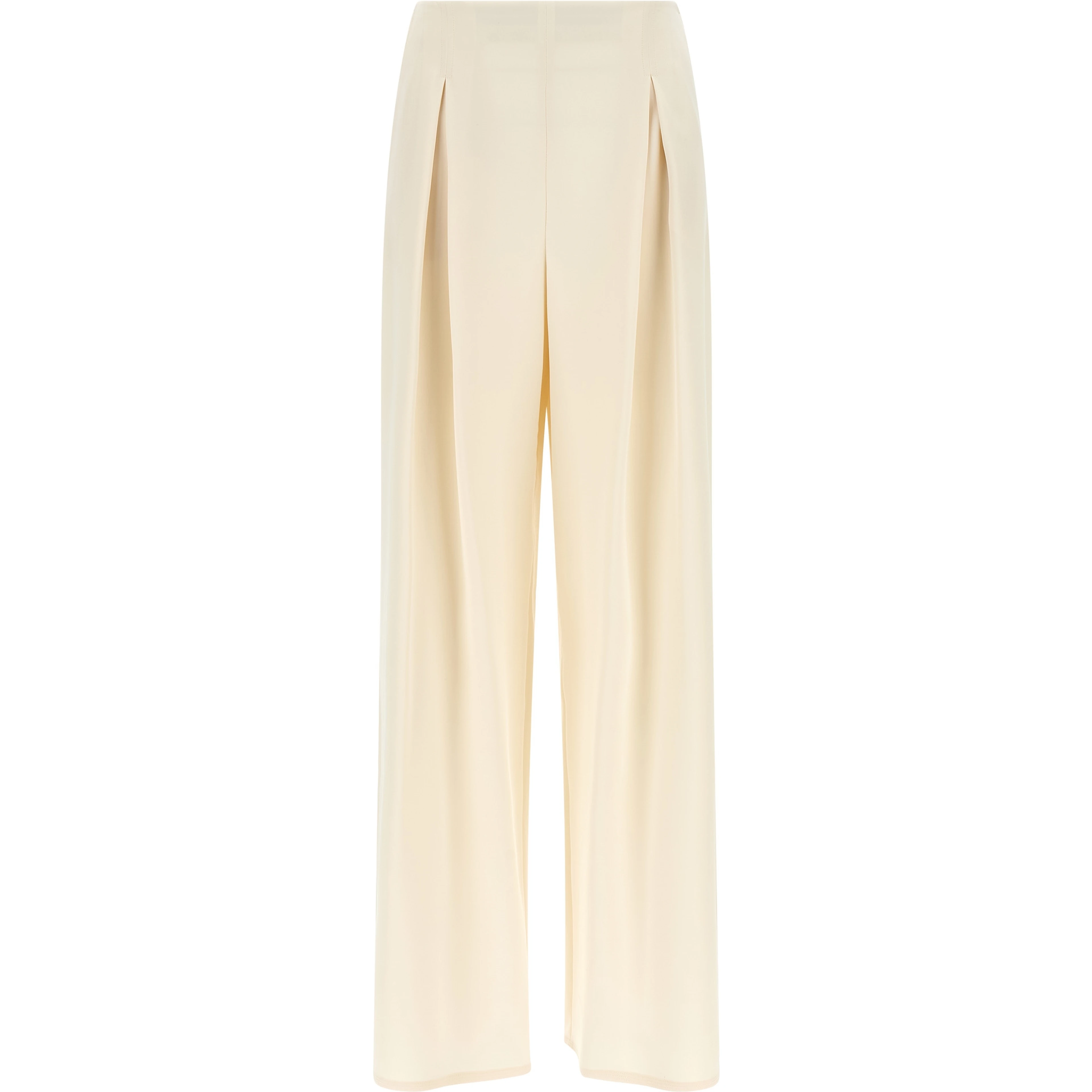 White Silk Casual Pants