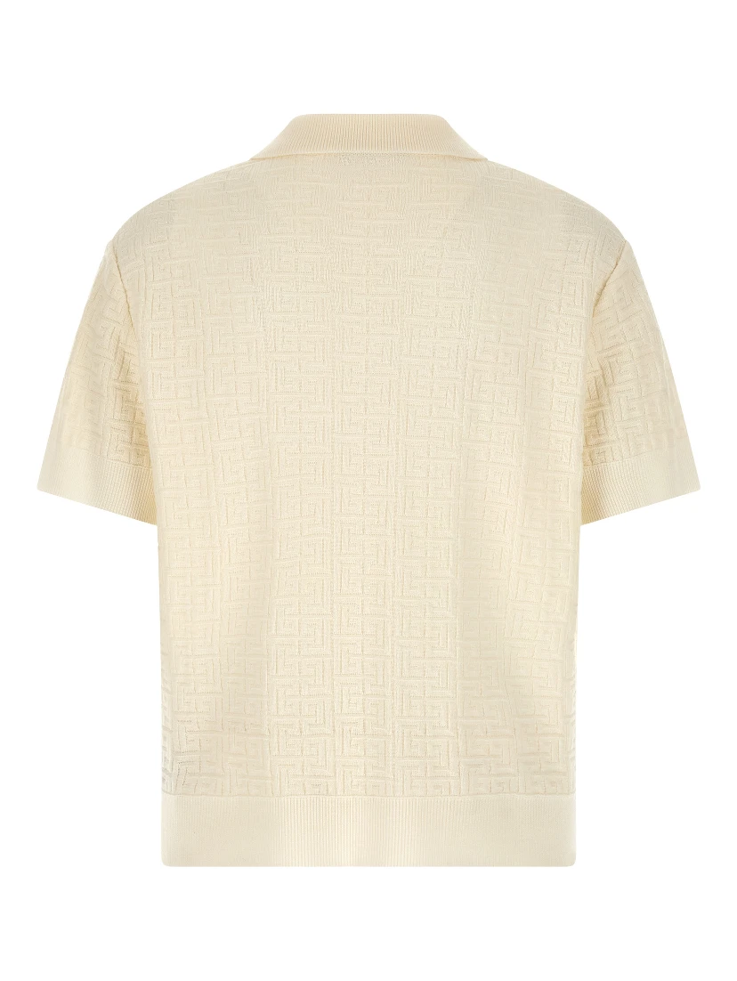 White Wool Polo Shirt