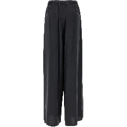 Blue Silk Casual Pants