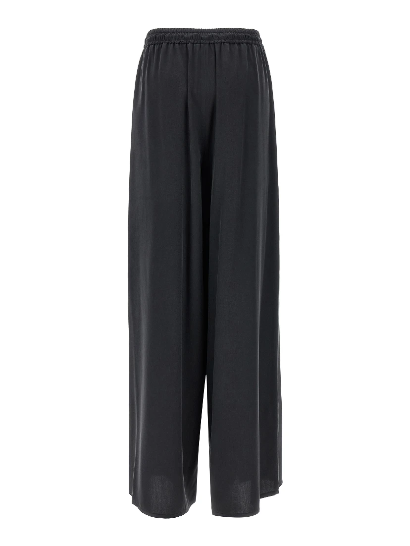 Blue Silk Casual Pants