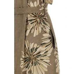 Bicolor Cotton Long Dress