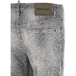 Gray Cotton Straight-Leg Jeans