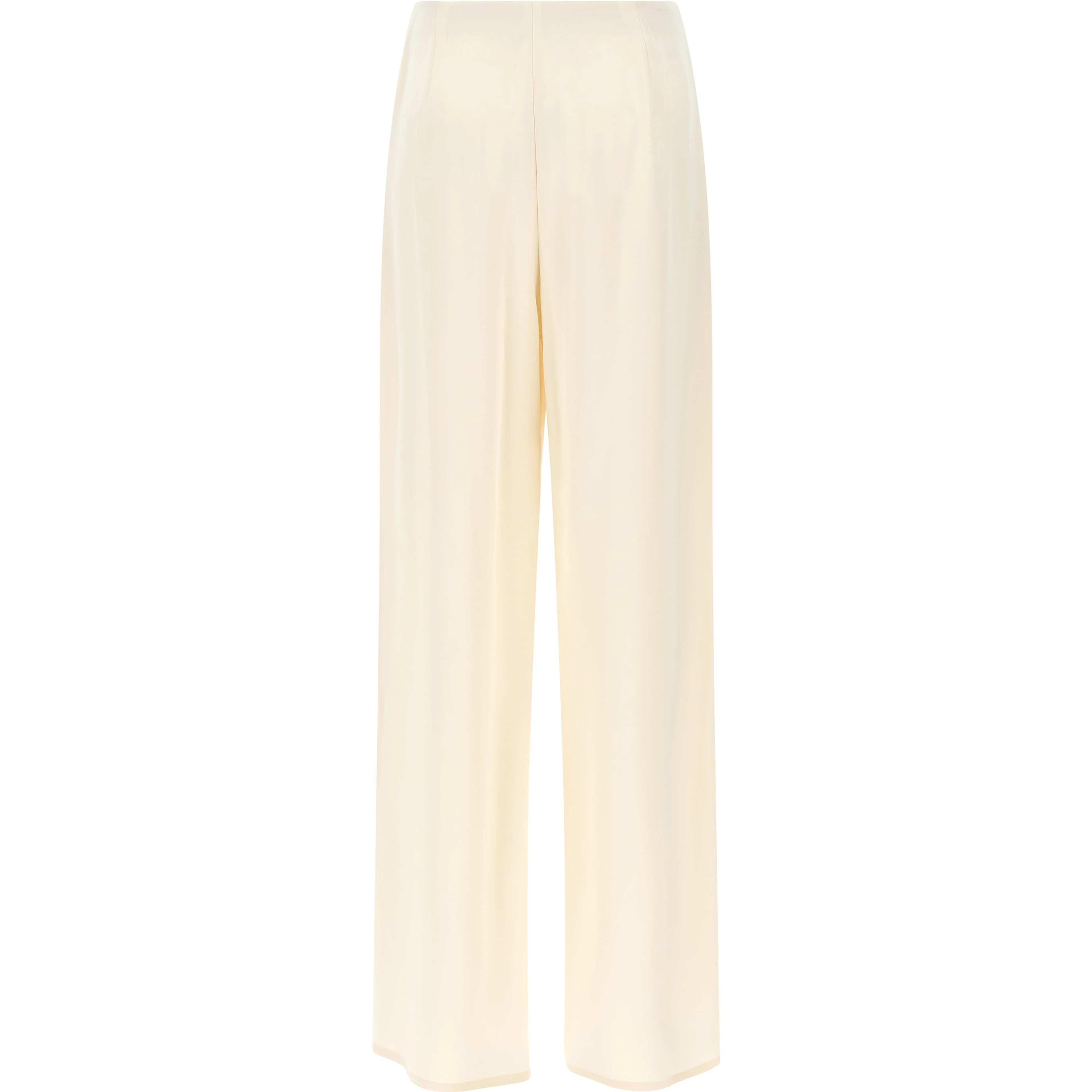 White Silk Casual Pants