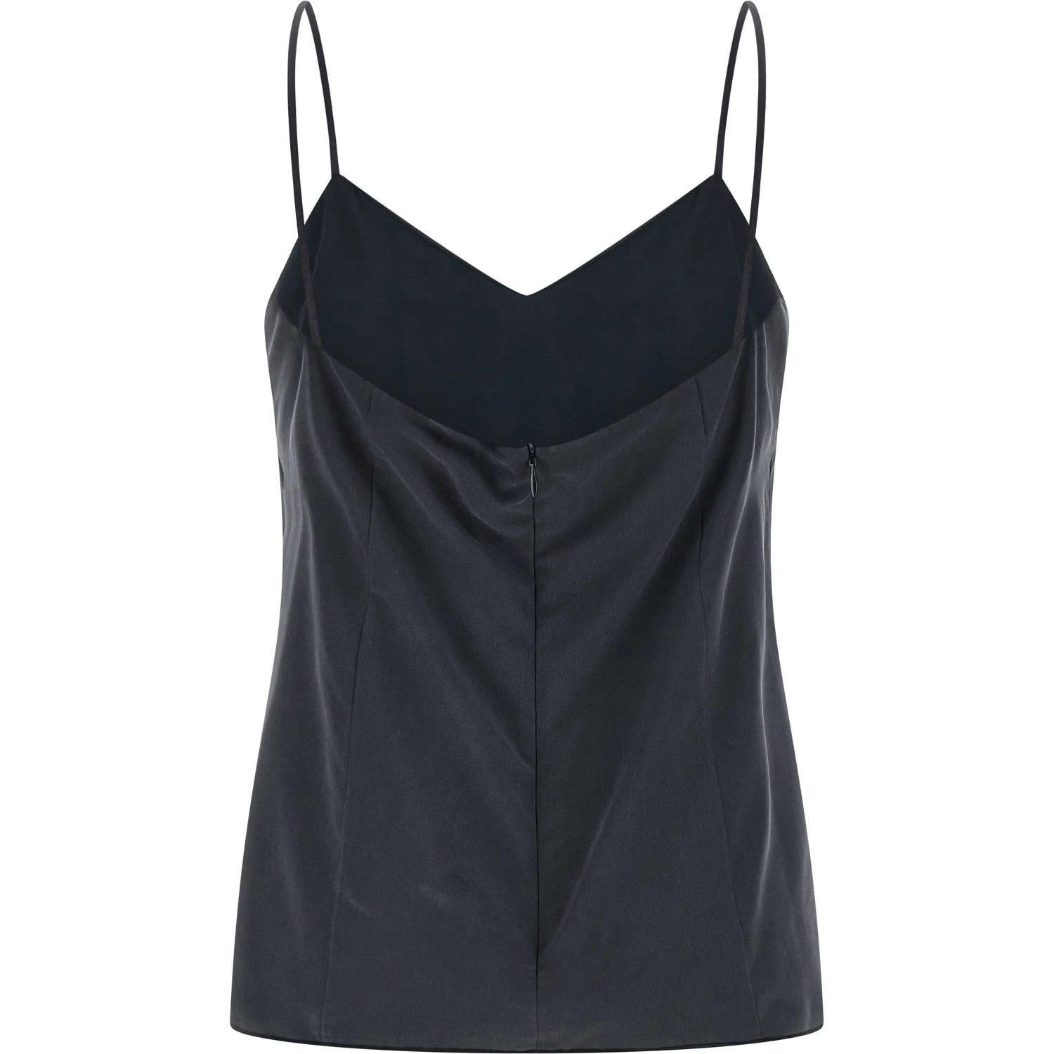Gray Silk Sleeveles T-Shirt