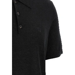 Black Wool Polo Shirt