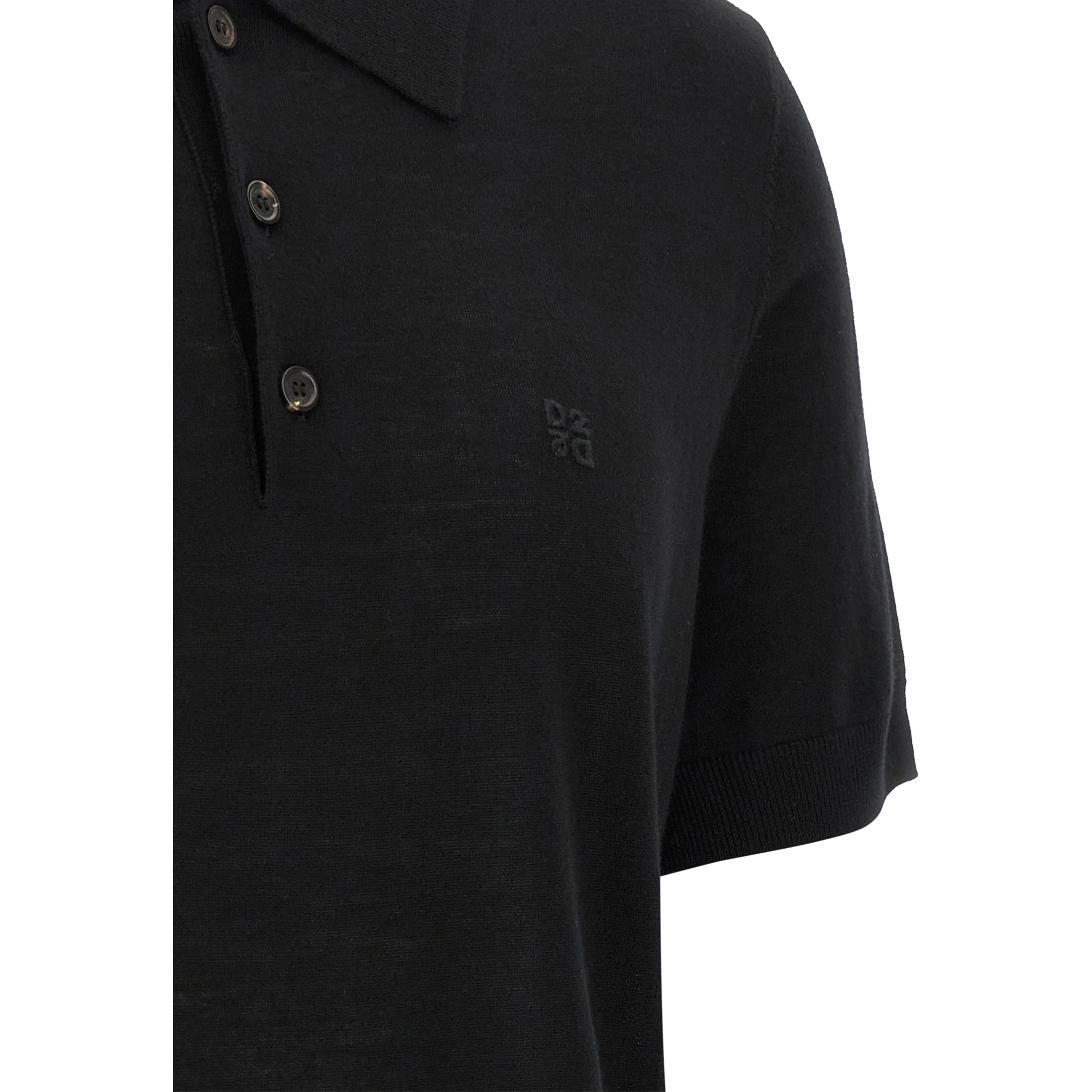 Black Wool Polo Shirt