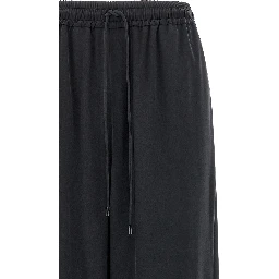 Blue Silk Casual Pants