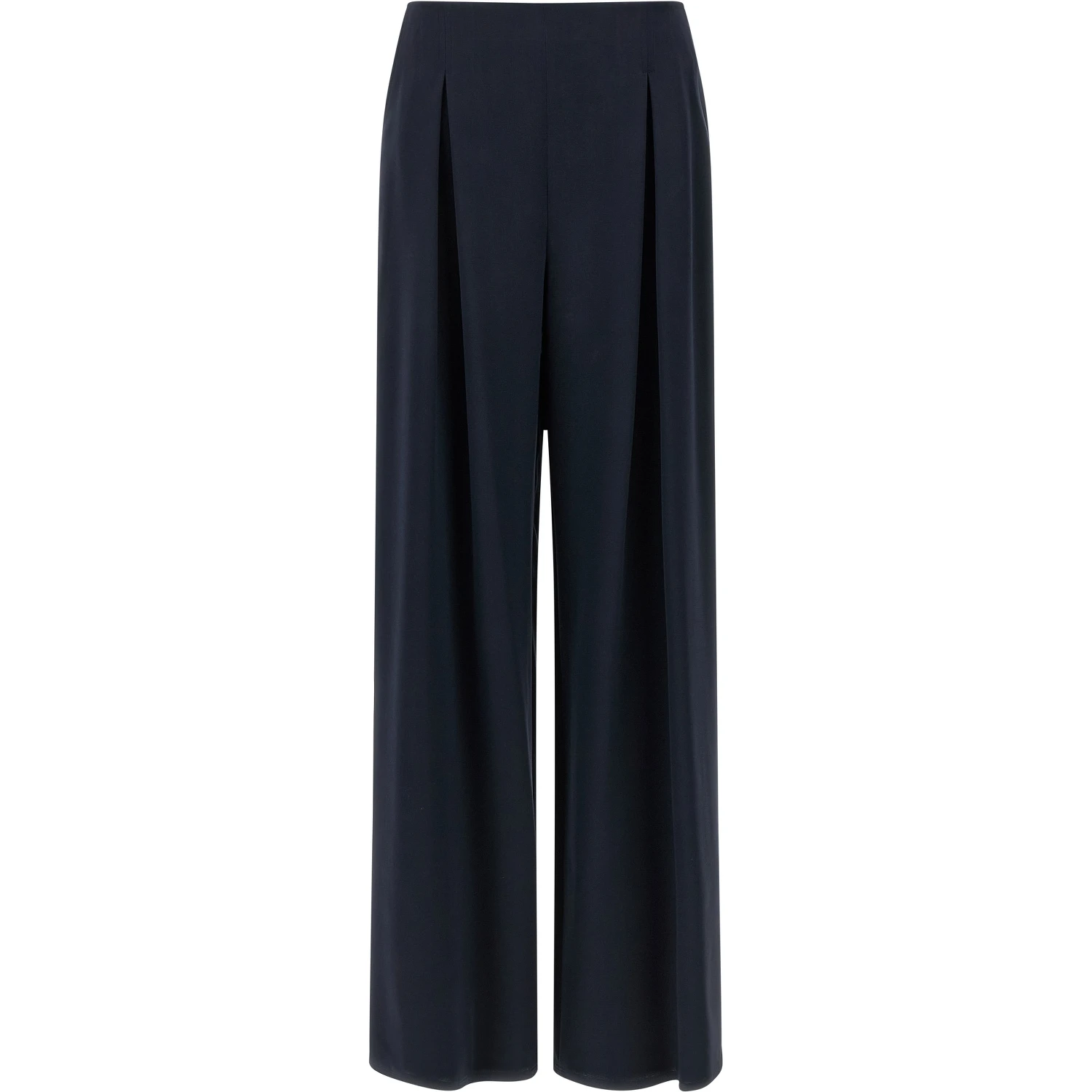 Blue Silk Casual Pants