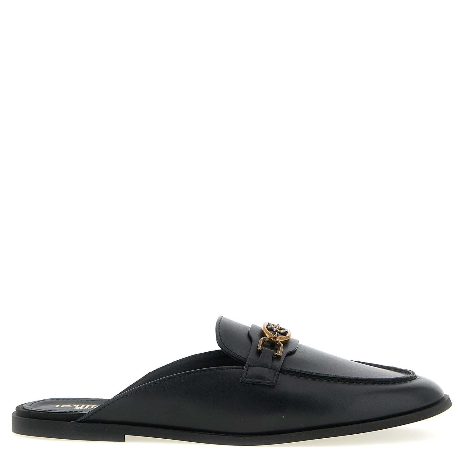 Black Calfskin Slides