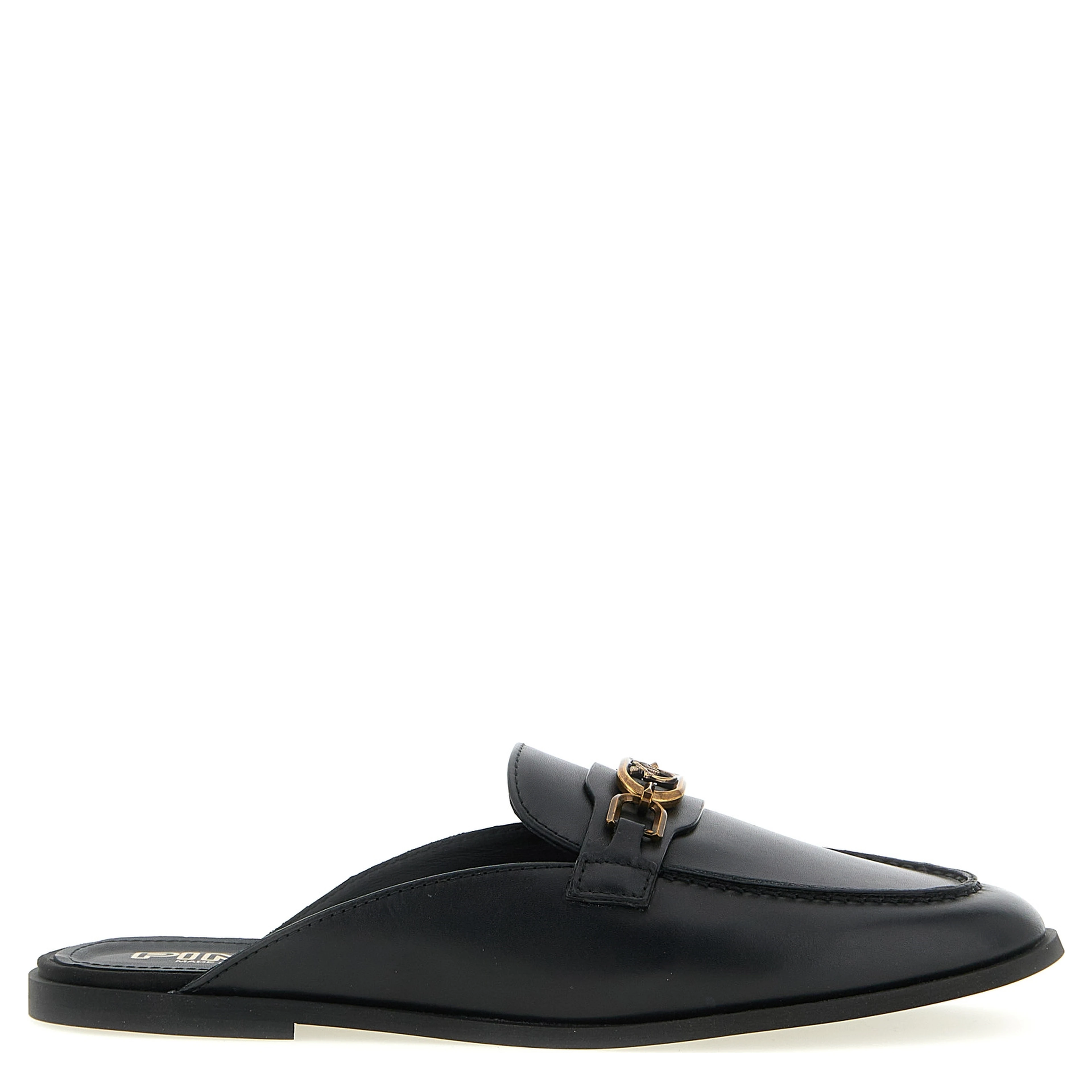 Black Calfskin Slides