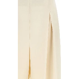 White Silk Casual Pants