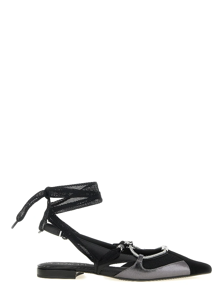 Black Leather Ballet Flats