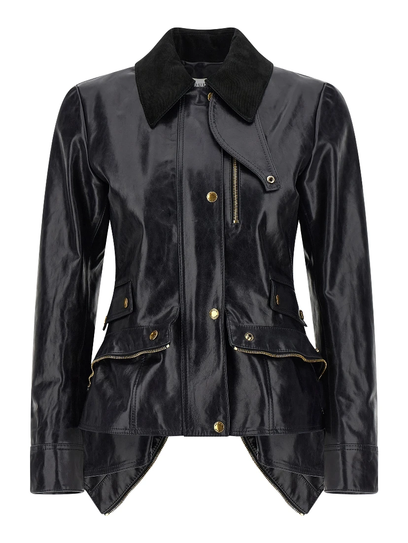 Black Cowhide Leather Jacket