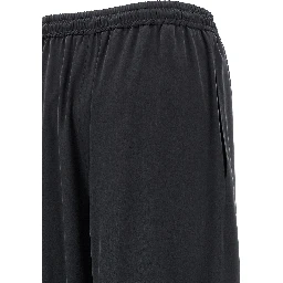 Blue Silk Casual Pants