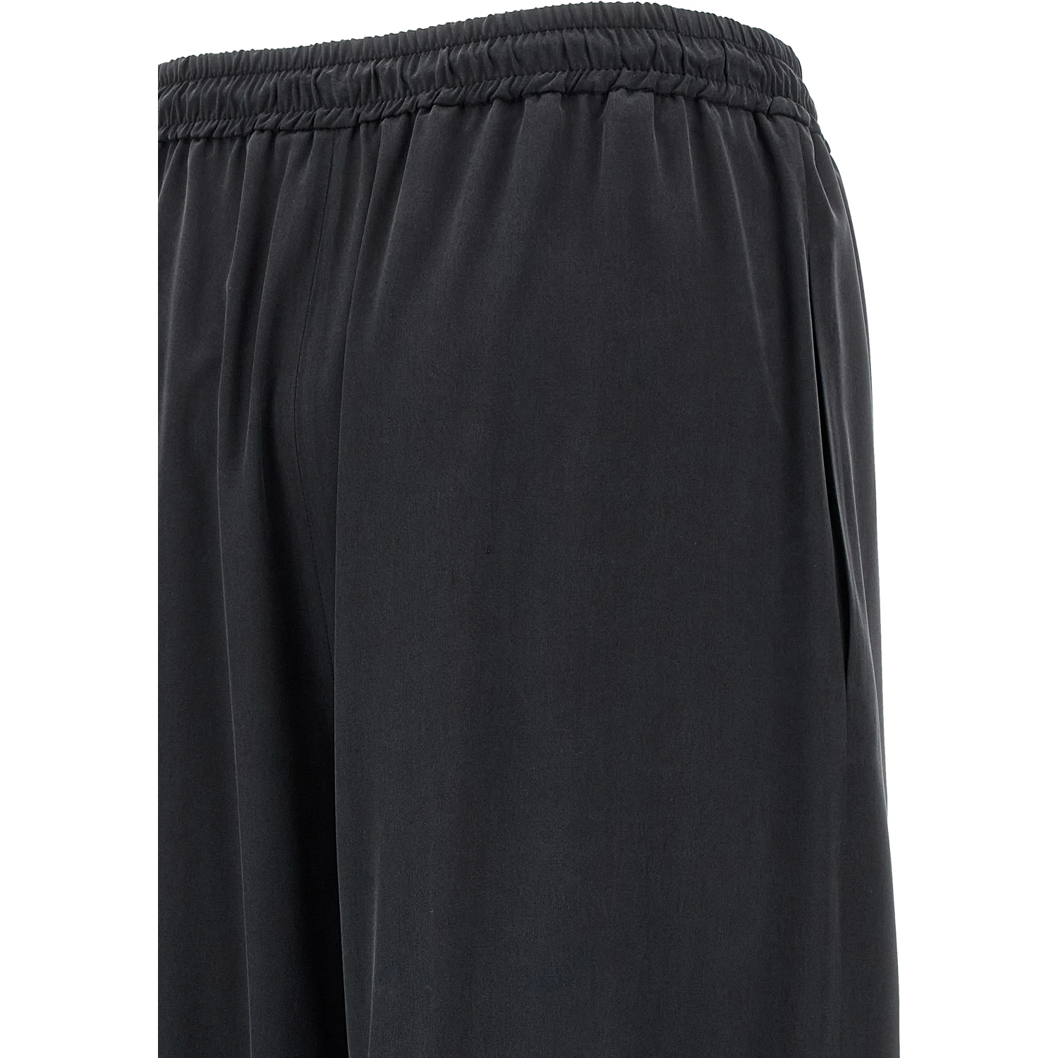 Blue Silk Casual Pants