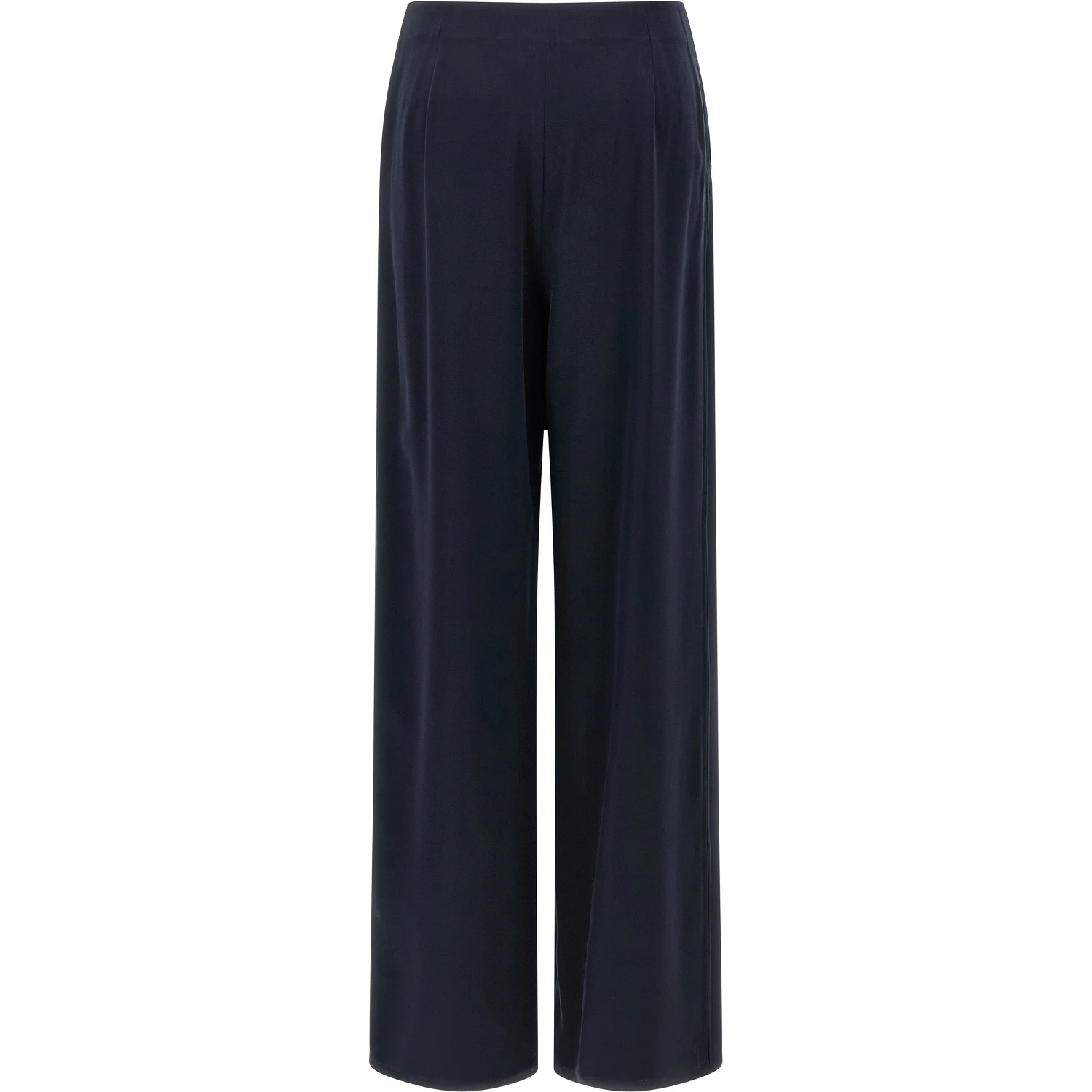 Blue Silk Casual Pants