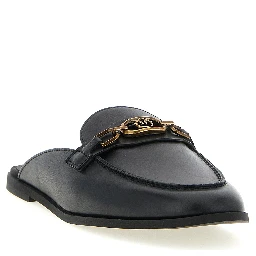 Black Calfskin Slides