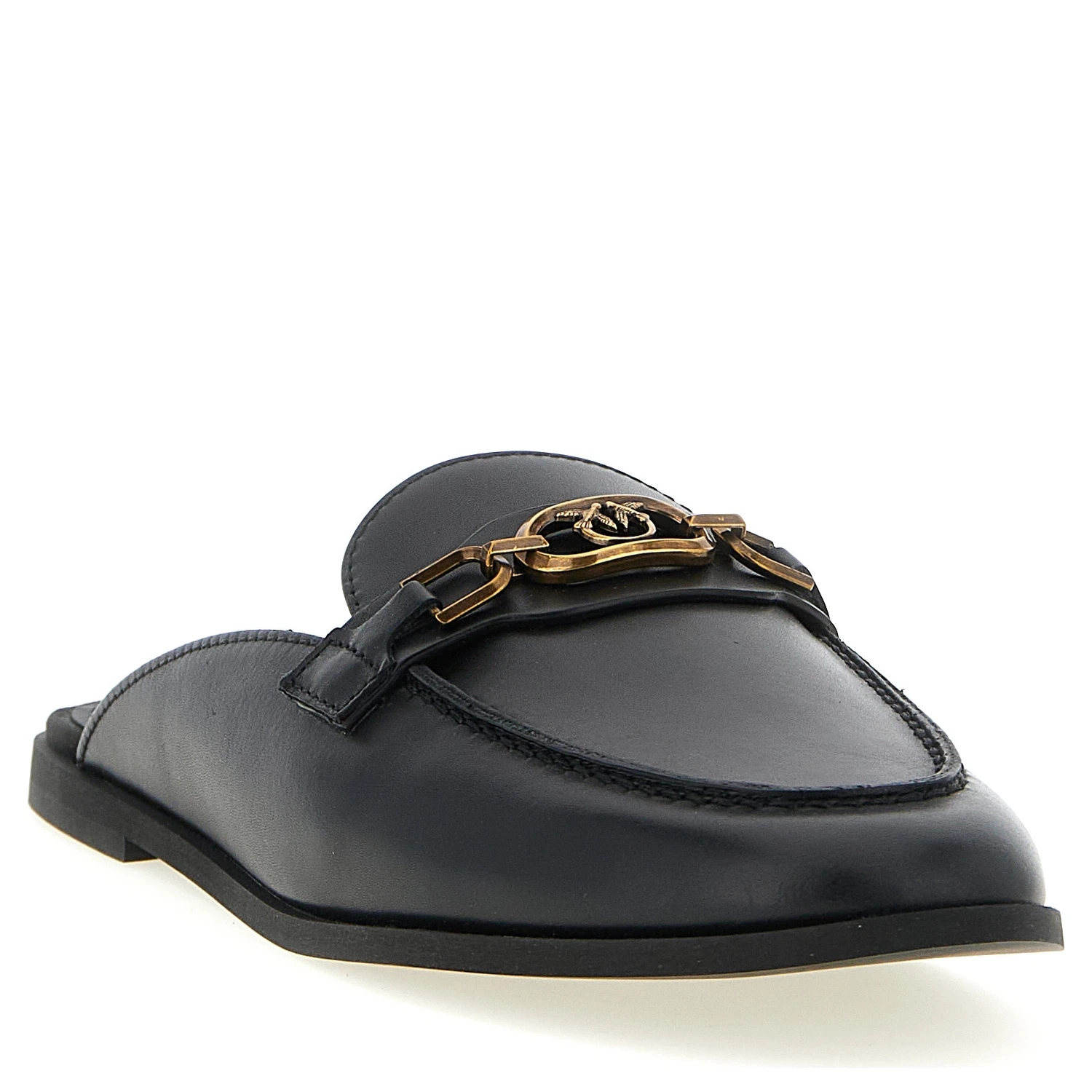 Black Calfskin Slides