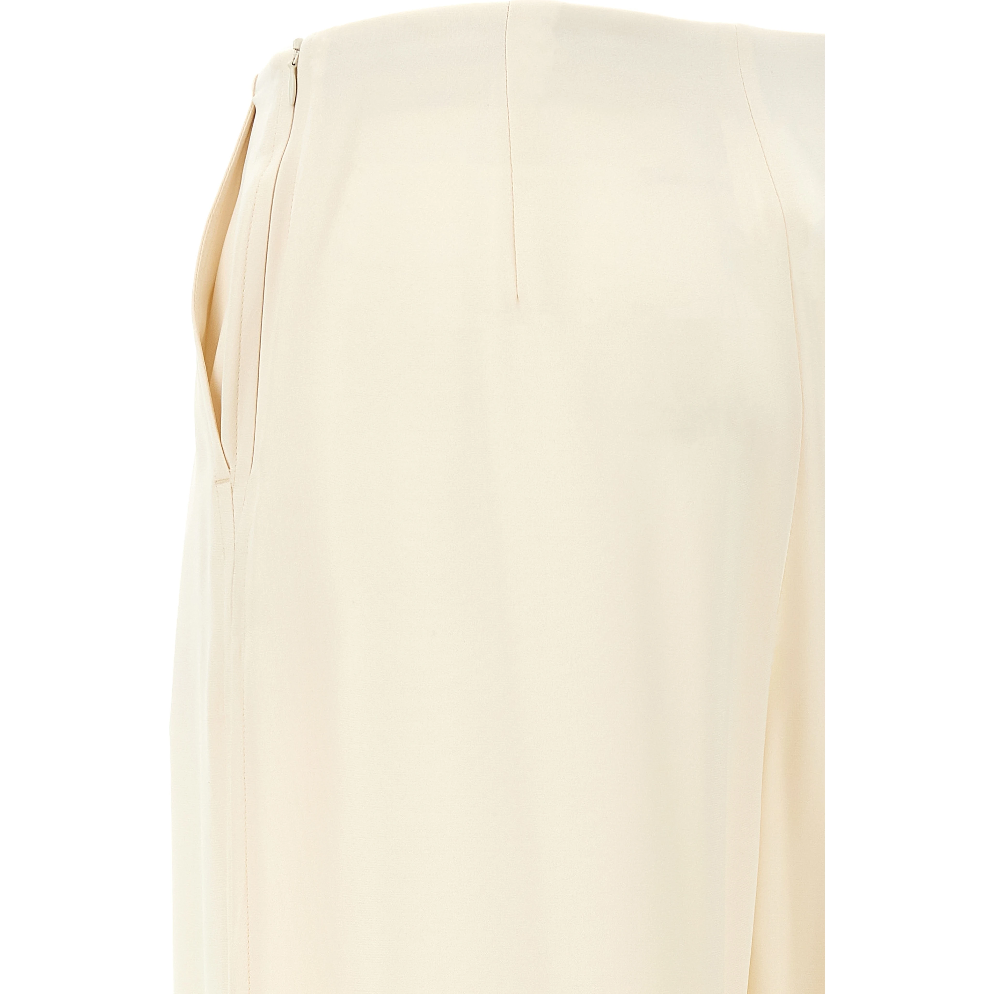 White Silk Casual Pants