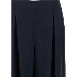 Blue Silk Casual Pants