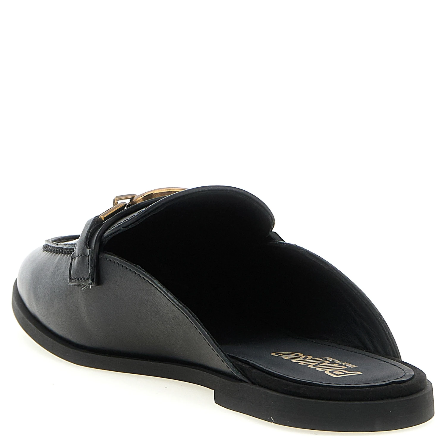 Black Calfskin Slides