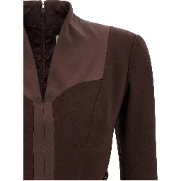 Brown Polyester Short Dress