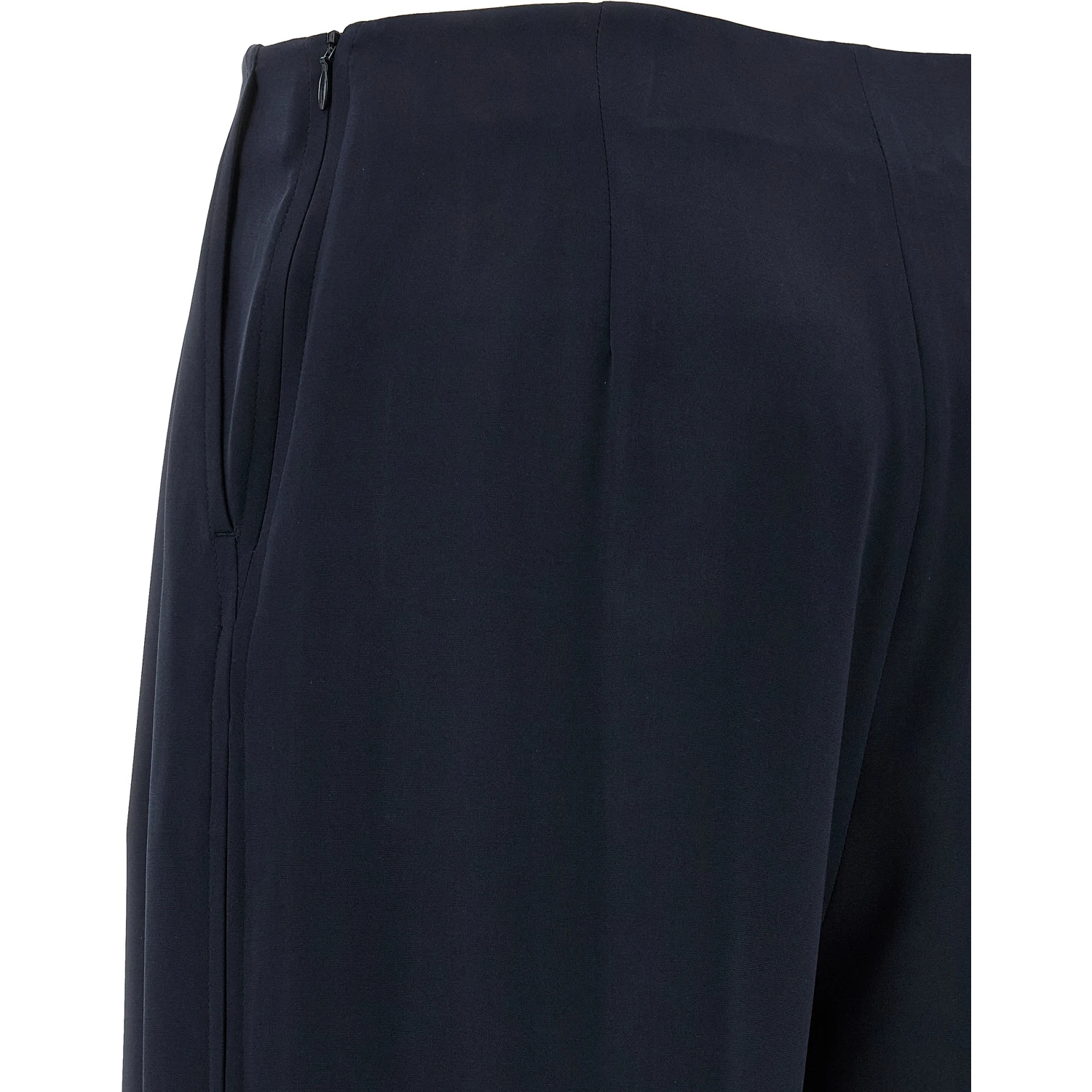 Blue Silk Casual Pants