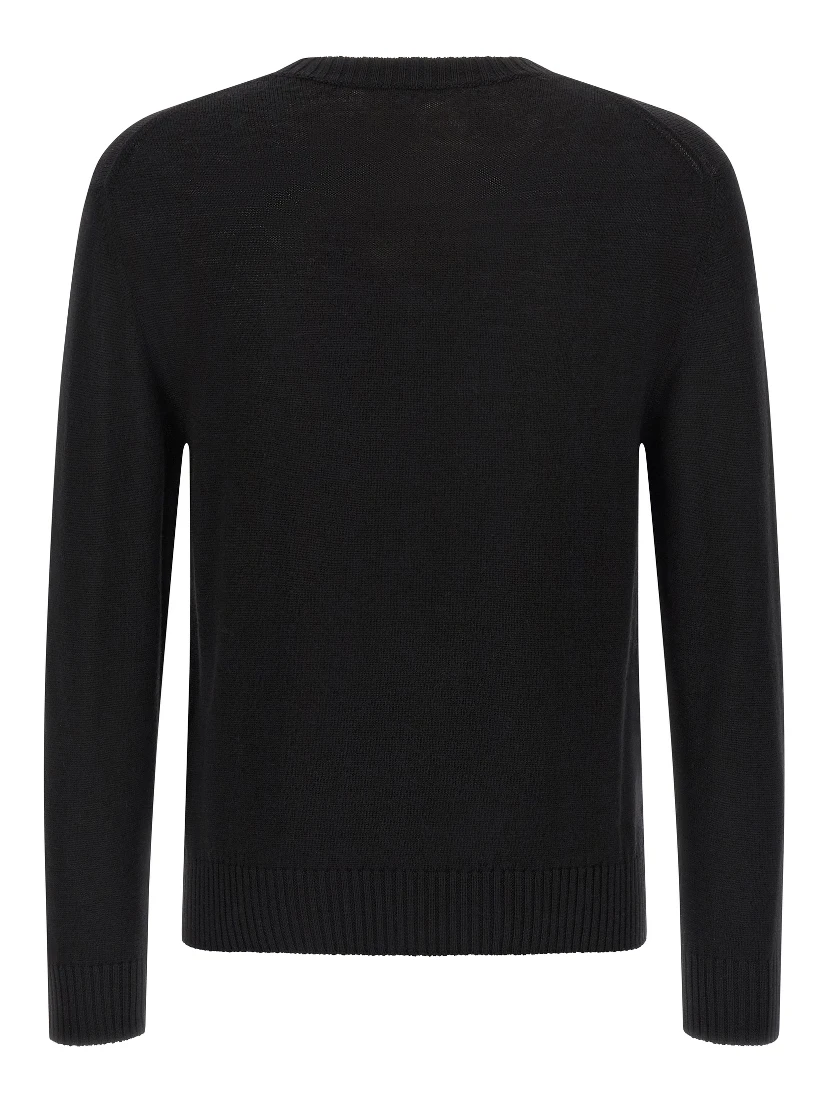 Black Virgin Wool Cardigan