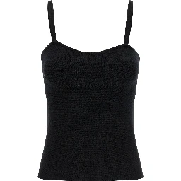 Black Virgin Wool Tank Tops