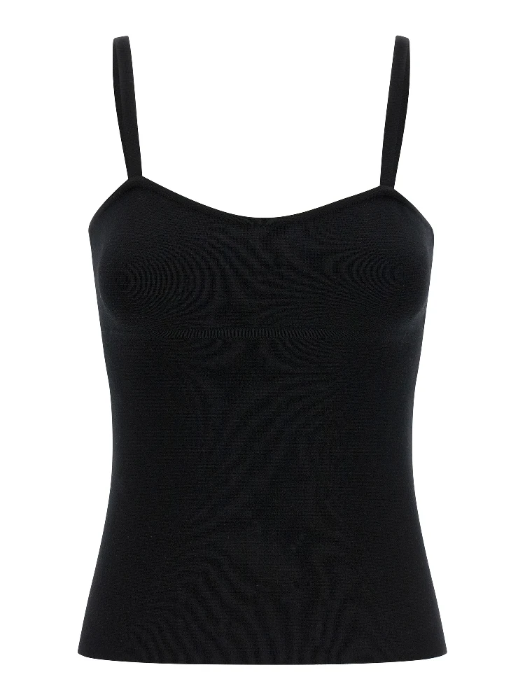 Black Virgin Wool Tank Tops