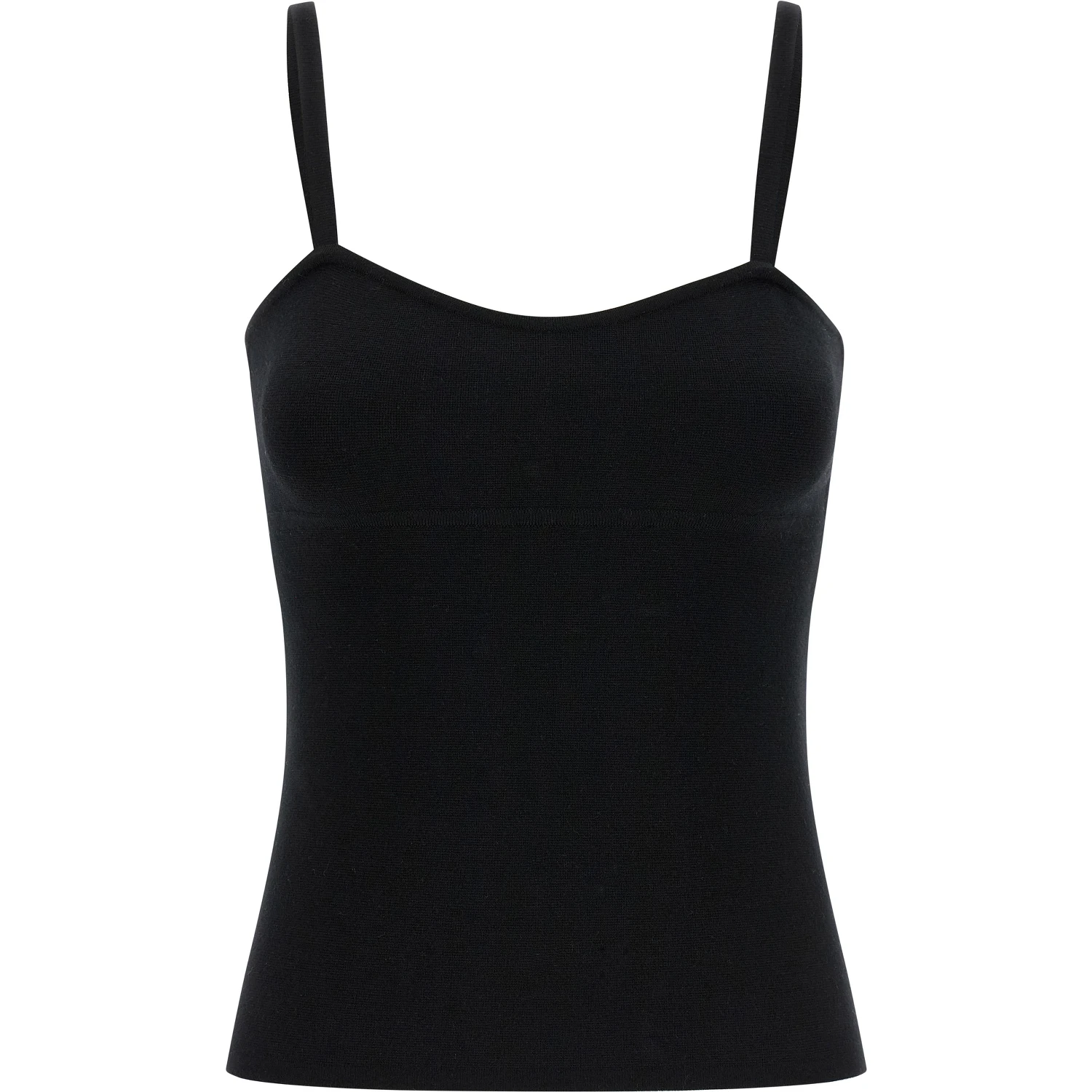 Black Virgin Wool Tank Tops