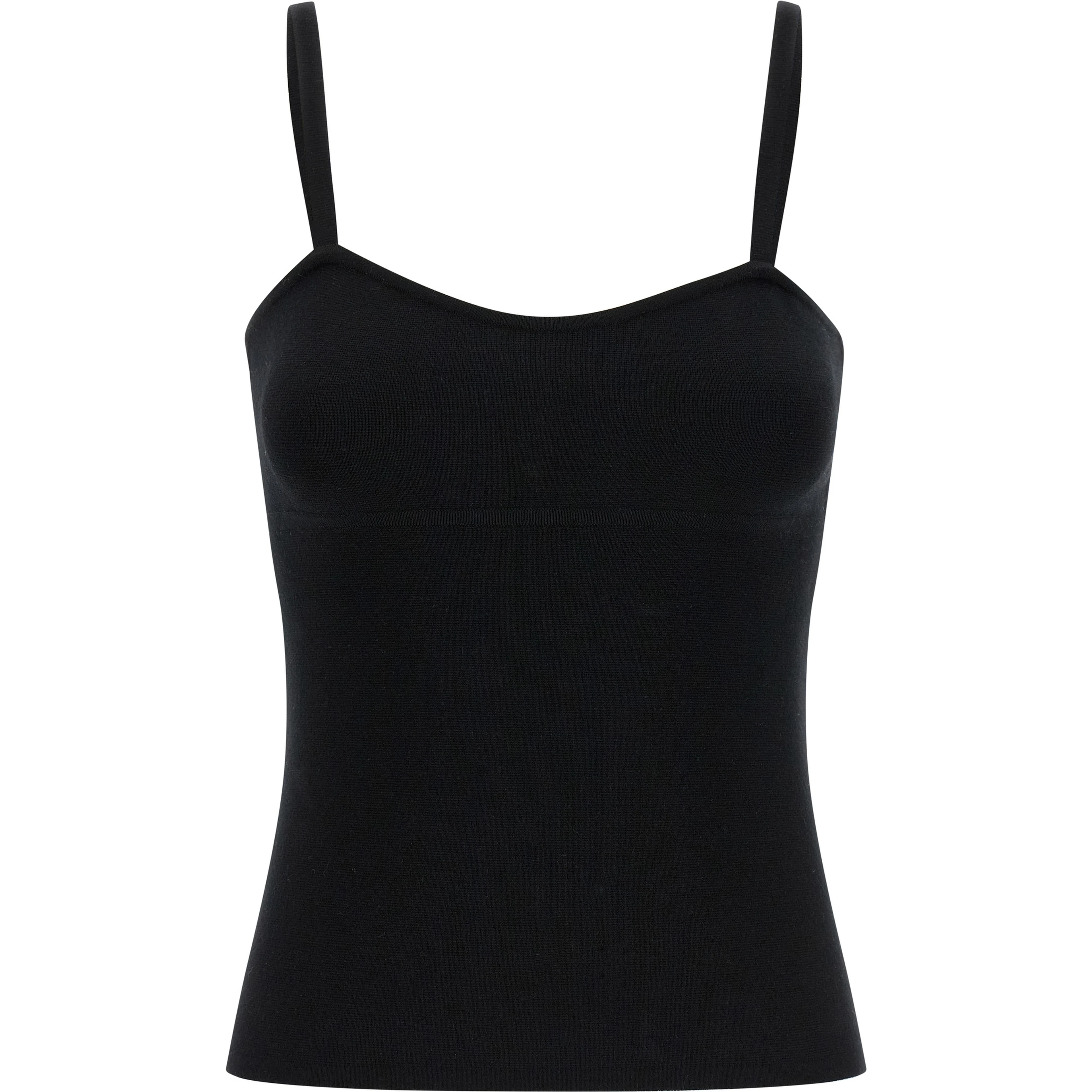 Black Virgin Wool Tank Tops