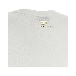 White Cotton Sleeveles T-Shirt
