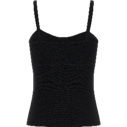 Black Virgin Wool Tank Tops
