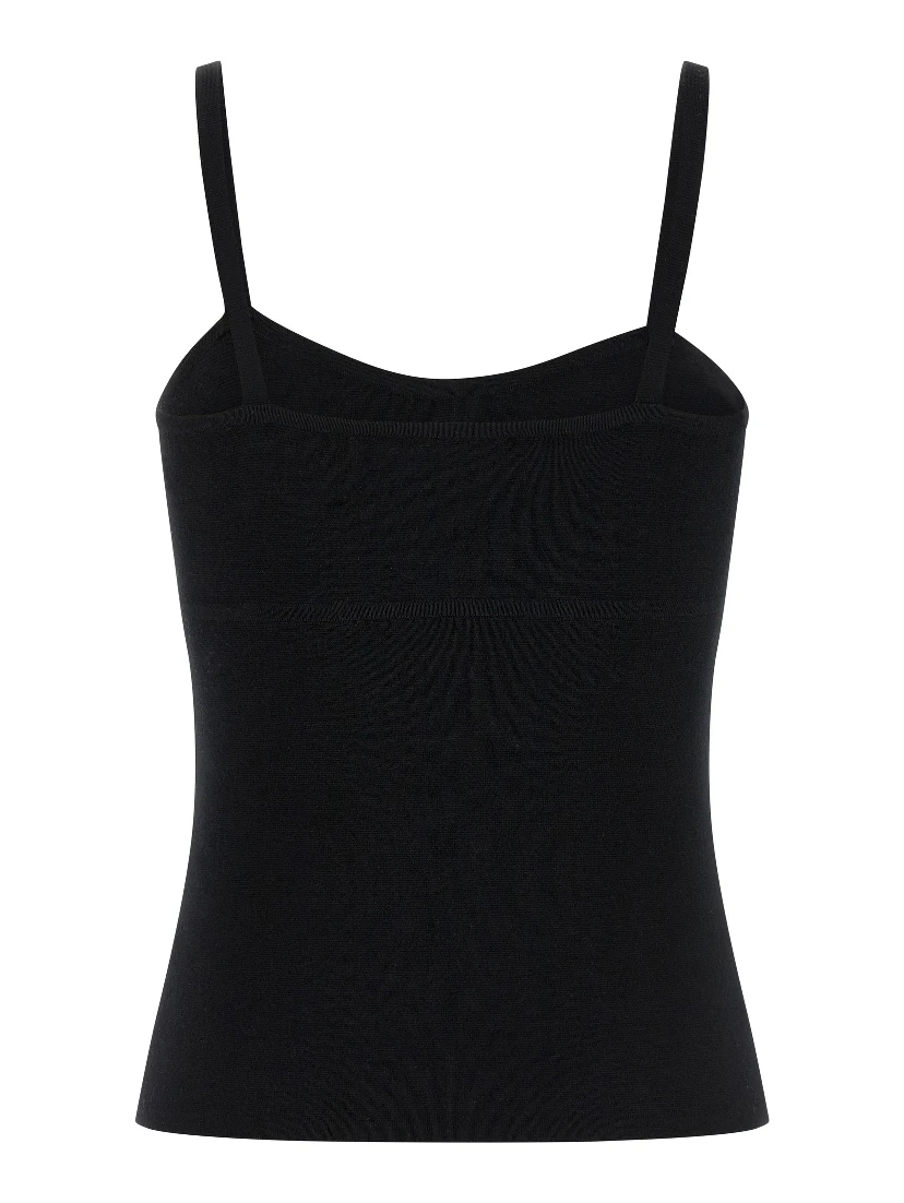 Black Virgin Wool Tank Tops