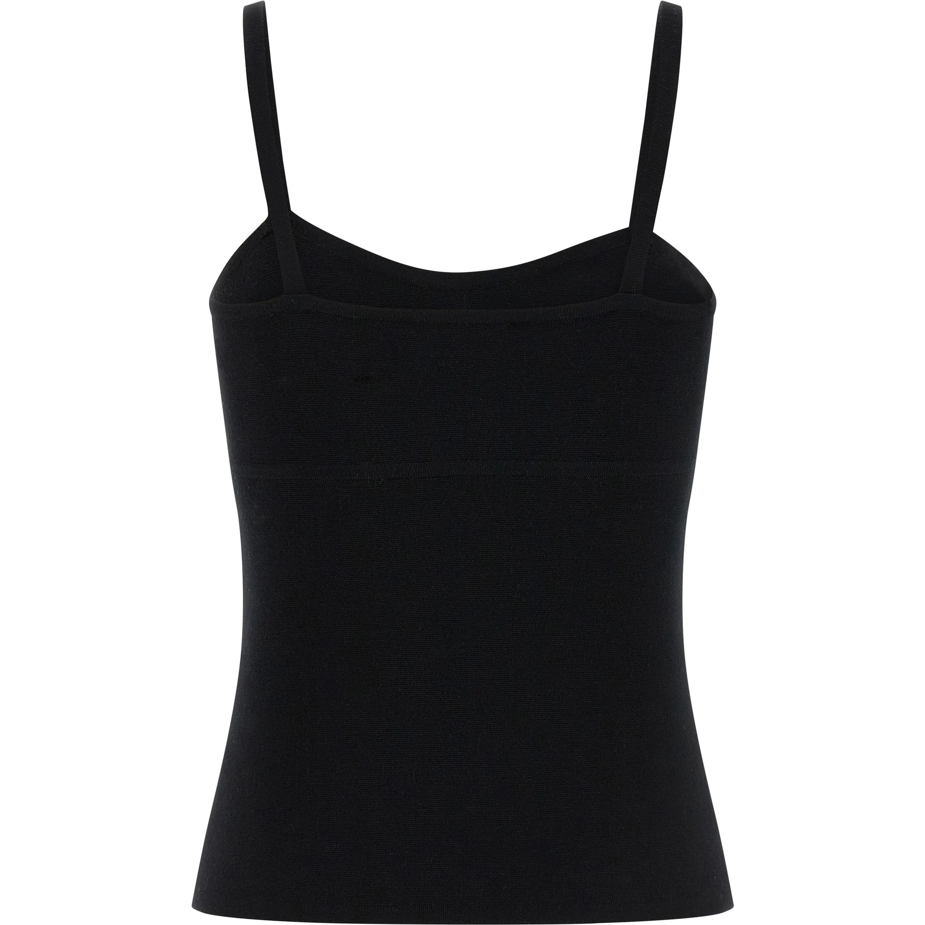Black Virgin Wool Tank Tops