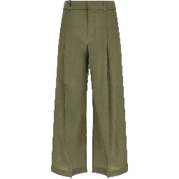 Bicolor Cotton Casual Pants