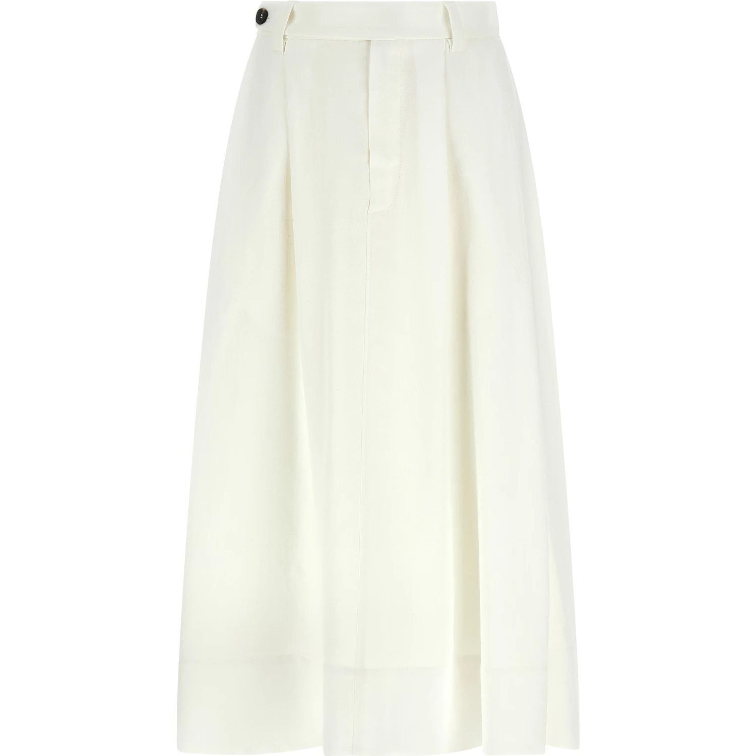 White Viscose Midi Skirt