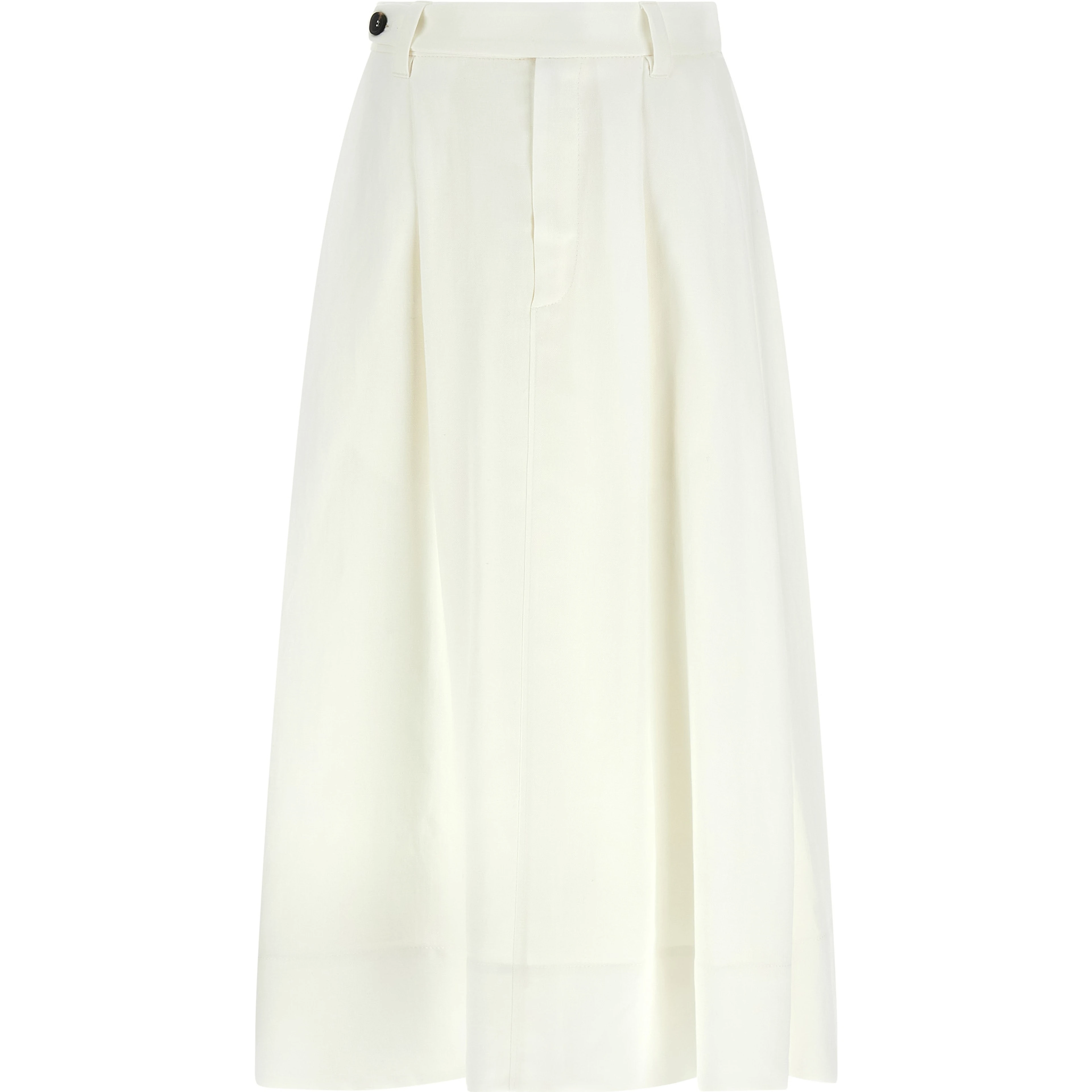 White Viscose Midi Skirt