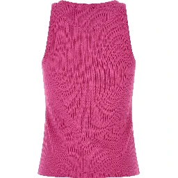 Fuchsia Cotton Sleeveles T-Shirt